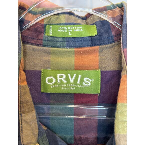 Orvis Mens Short Sleeve Casual Woven Shirt with Chest Pocket size Large - Picture 3 of 3